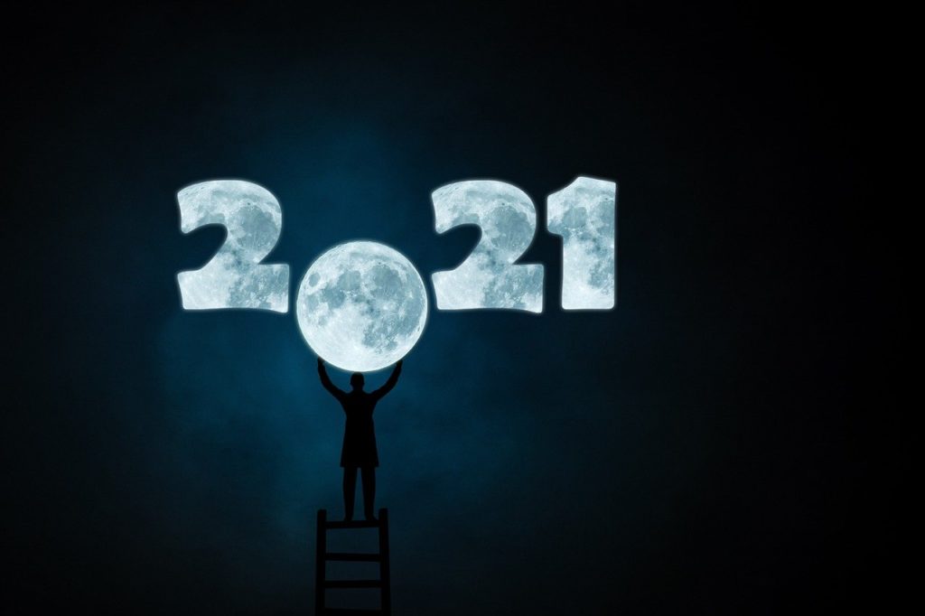 new year, 2021, moon